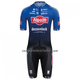 Completo Maglia + Pantaloncino con bretelle 2023 Alpecin Deceuninck Blu